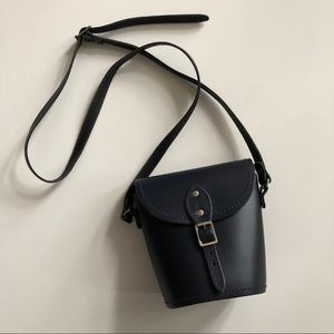 Navy leather mini crossbody